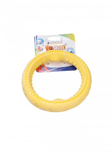 Желтое кольцо для игры с собакой CROCI FOAM 17,5 см Фото