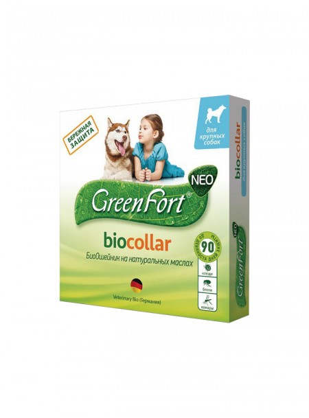 Біонашийник для собак або мініпігів GreenFort 80 см. з ефірними маслами та захистом від паразитів до 90 днів Фото