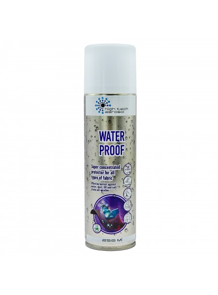 Водовідштовхувальний спрей HTA WATER PROOF 250 ml. для захисту речей від вологи та намокання Фото