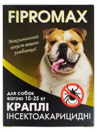 Краплі FIPROMAX д/середніх собак вагою 10-25 кг
